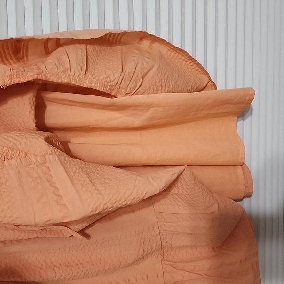 Sweetheart Neckline Cotton Dress Orange- Size Large - Picture 5 of 5